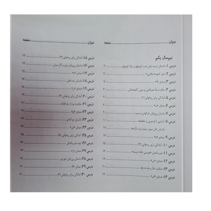 تصویر داخل کتاب زبان فارسی است